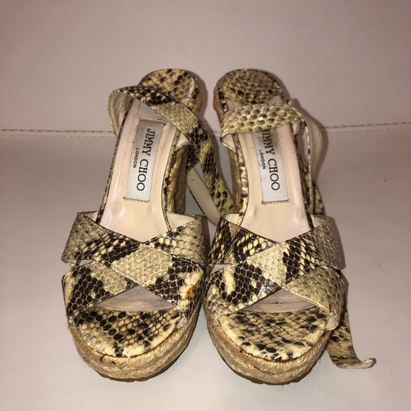 Jimmy choo snakeskin leather wedge shoes size 37 - Picture 2 of 6